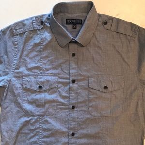 2/$12 Express Fitted gray dress shirt